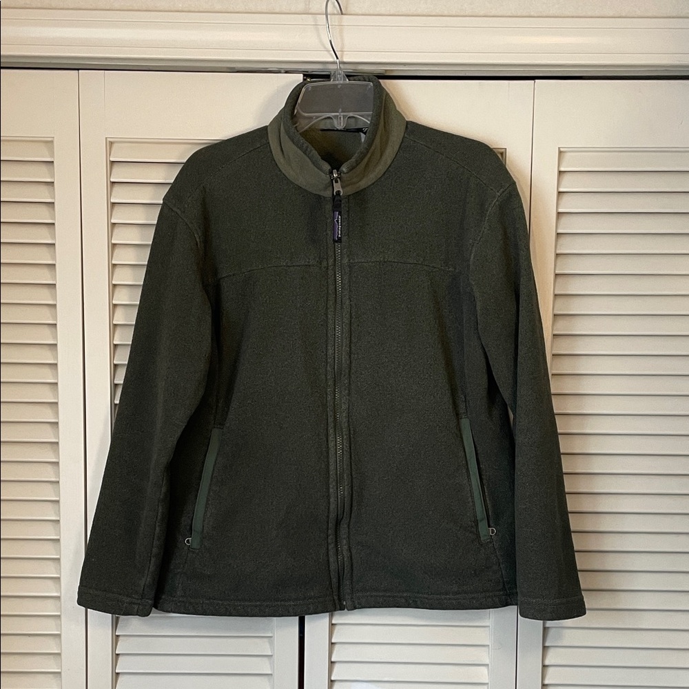Patagonia Synchilla Polar Basin fleece Jacket army green women’s Sz L full zip